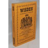 Wisden Cricketers' Almanack 1941. 78th edition. Original limp cloth covers. Only 3200 paper copies