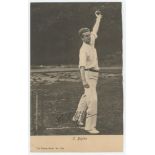 Colin Blythe. Kent & England 1899-1914. Mono postcard of a youthful Blythe, full length, in
