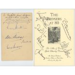 Signed cricket menus 1953-1998. White folder comprising twelve menus, all signed by attendees. Menus