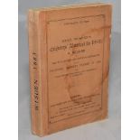 Wisden Cricketers' Almanack 1883. 20th edition. Original paper wrappers. Replacement spine paper and