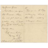 A.J. Gaston. Four page handwritten letter in ink from Gaston dated 26th April [18]94 from his home