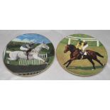 'Desert Orchid' and 'Nijinsky'. Two Royal Doulton limited edition colour plates featuring the two