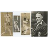 Surrey C.C.C. 1930s. Eleven original mono press photographs and postcards of Surrey players in match