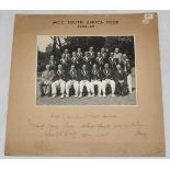 M.C.C. in South Africa 1948-49. Official mono photograph of the M.C.C. touring party, seated and