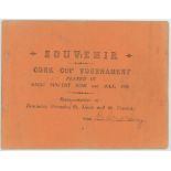 'Souvenir. Cork Cup Tournament Played in Saint Vincent June and July 1938'. Scarce original souvenir