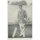 K.L. Hutchings, Kent. Mono postcard of Hutchings standing full length leaning on his bat in the nets