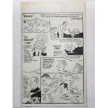 Australia. Sheffield Shield 1954/55. Original pen and ink cartoon with pale blue shading by artist