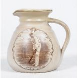 Kumar Shri Ranjitsinhji. Sussex & England 1895-1920. A Macintyre & Burslem stoneware jug with