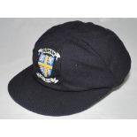 Michael Roseberry 1985-2001. Durham C.C.C. navy blue cloth 1st XI cricket cap, by Michael of