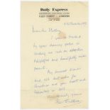Horse Racing. Two original handwritten letters, one on Daily Express letterhead dated 16th