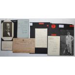 M.C.C. Presidents 1869-1923. A selection of autographed ephemera relating to six Presidents of the