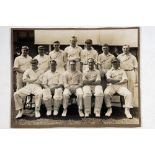 Yorkshire 'County Champions' 1931. Large sepia photograph of the Yorkshire team, standing and seated