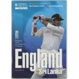 England v Sri Lanka 1998. Official programme for the Test played at The Oval 1998. Signed by
