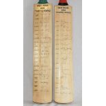 West Indies tours of England 2000 & 2004. Two full size cricket bats, the 2000 bat signed to face by