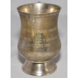 Dennis Brian Close. Yorkshire, Somerset & England 1949-1977. Silver plated tankard with engraved