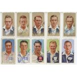 Signed cigarette cards 1930s. Thirty three cigarette cards, each signed in ink to the face by the