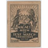 The Ashes. 'The Magnet album of Test Match Cricketers'. Presented with the Magnet 12th July 1930.