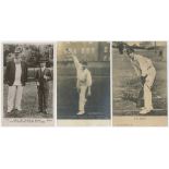 South West cricketers early 1900s. Mono real photograph postcard of W.G. Grace standing full