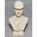 Jack Hobbs 1925. Plaster bust of Hobbs wearing cricket cap by E. Sheen. Produced to 'Aid the