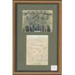 Yorkshire C.C.C. 1933. Album page signed in black ink by twelve members of the Yorkshire team.