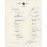 Pakistan tour to England 1962. Official autograph sheet signed in ink by all eighteen playing