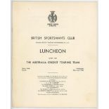Australia Tour to England 1964. Official twelve page list of attendees and table plan for the