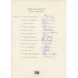 England v West Indies 1984. One day Internationals. Official autograph sheet for the series.