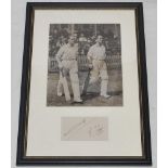 Yorkshire '555' record opening partnership 1932. Original mono press photograph of Sutcliffe and