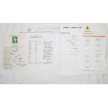 I.C.C. Trophy 1986. Eleven autograph sheets, the majority official sheets for teams who participated