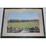 'England v Australia, Centenary Test, Lord's 1980'. Arthur Weaver 1980. Large colour print of the