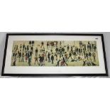 'Crowd around a Cricket Sight Board'. L.S. Lowry. Reproduction print of 850 copies published after