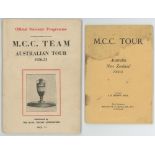 Alec Victor Bedser. Surrey & England 1939-1960. Official souvenir programme for the M.C.C. tour to