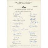 England 'Rebel' tour of South Africa 1981/82. Official Transvaal headed sheet signed by the