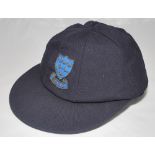 Allan Peter Wells. Sussex, Kent & England 1981-2000. Sussex navy blue cloth cap, with embroidered