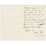 W.G. Grace. An interesting two page handwritten letter in ink from Grace to an unknown