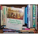 Baseball and other sporting books. Box comprising approximately thirty sporting books and a