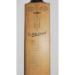 Australia tour to England 1968. Full size Gunn & Moore 'The Autograph' bat signed to the face in ink