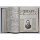 'Cricket: A Weekly Record of the Game'. Volume III. Numbers 50-79. January 31st to December 25th