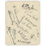 Yorkshire C.C.C. 1930. Album page nicely signed in black ink by thirteen Yorkshire players.