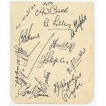 Nottinghamshire C.C.C. 1934. Album page nicely signed in ink by fourteen Nottinghamshire players.