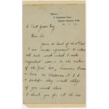 John Berry 'Jack' Hobbs, Surrey & England 1905-1934. Two page handwritten letter to Charles Pratt
