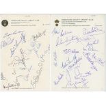 Derbyshire C.C.C. 1978-2005. Seventeen official autograph sheets for 1978, 1980, 1981, 1986, 1988-