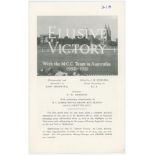 'Elusive Victory. With the M.C.C. Team in Australia 1950-1951'. A file comprising a collection of