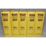 Wisden Cricketers' Almanack 1965 to 1969. Original hardback editions, lacking original dustwrappers,