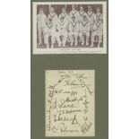 Yorkshire v Somerset 1924. Album page nicely and boldly signed in black ink by thirteen members of