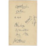 Middlesex C.C.C. late 1920s. Album page very nicely signed in black ink by ten Middlesex players.