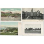 Foreign cricket grounds. Good selection of nine early colour and mono postcards featuring cricket