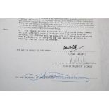 John Arlott. Original copy of a six page contract issued by the publishers, Collins, dated 31st July