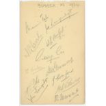 Sussex C.C.C. 1934. Album page signed in pencil by twelve Sussex players. Signatures include Maurice