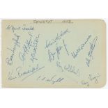 Somerset 1959. Large album page nicely signed by the team. Twelve signatures in ink including